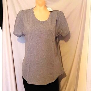 Gray cotton pocketed tee shirt,NEW
